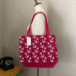 Anchors Aweigh!  Red and‎ white Tote NWT * Change purse included